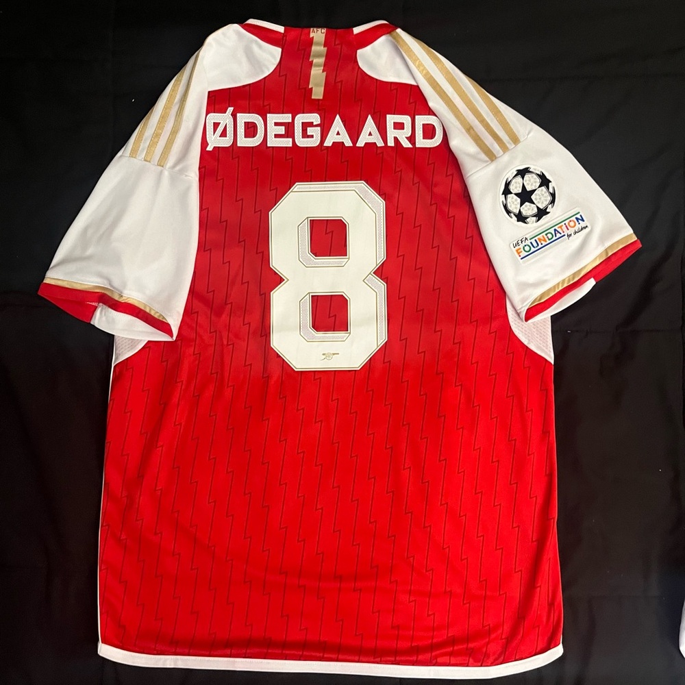 Odegaard #8 Arsenal UCL Soccer S-M Jersey home red white 2024